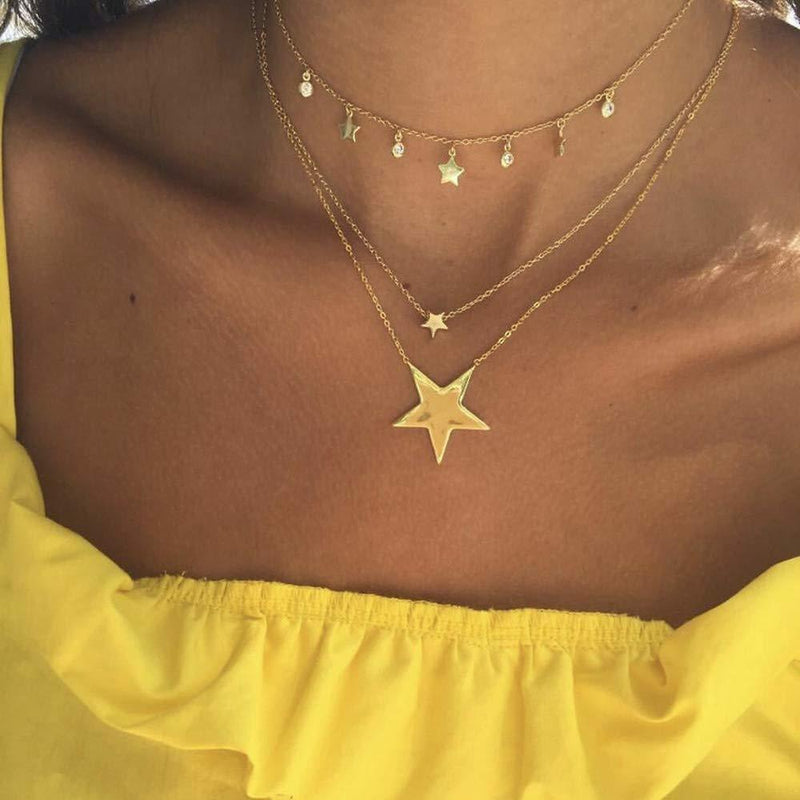 [Australia] - Necklace for Women Clavicle choker Star Pendant necklaces Personalised Necklace Jewellery Gifts for Women 
