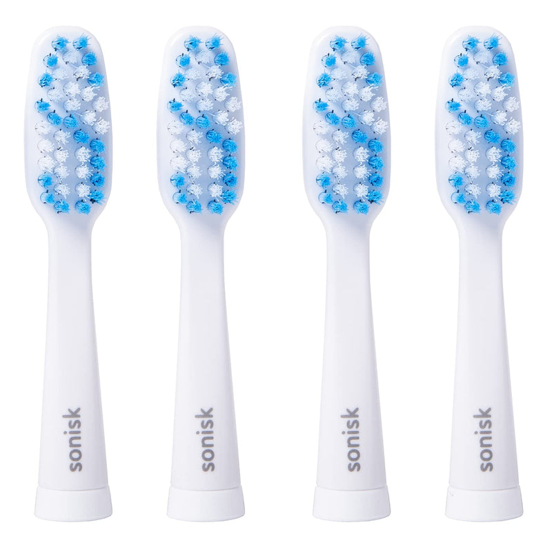 [Australia] - Sonisk Pulse | Electric Toothbrush Heads | 4X Replacement Heads for Sonisk Pulse | Antimicrobial Head | 31,000 Strokes Per Minute 