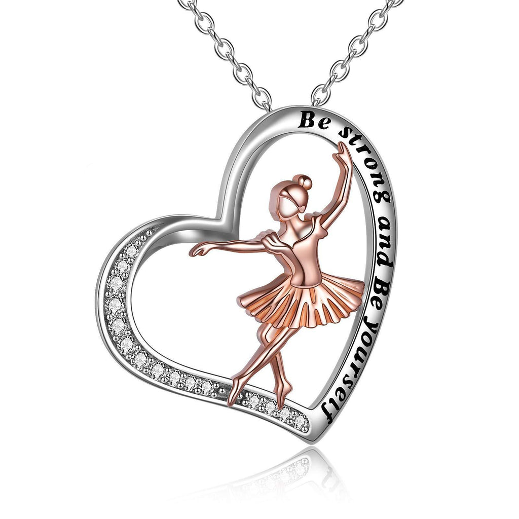 [Australia] - YFN Ballet Necklace Gifts for Girls Sterling Silver Dance Necklace Jewellery for Women Daughter Dancer 