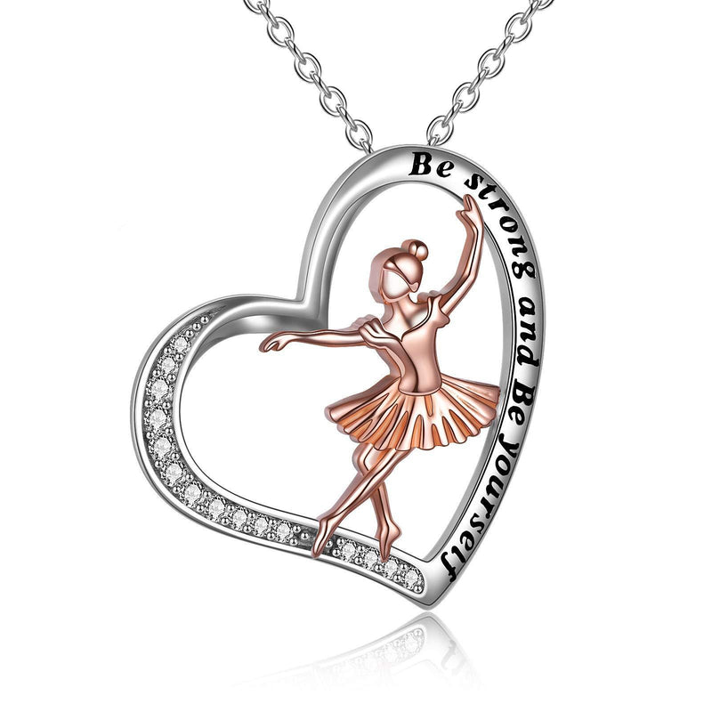 [Australia] - YFN Ballet Necklace Gifts for Girls Sterling Silver Dance Necklace Jewellery for Women Daughter Dancer 