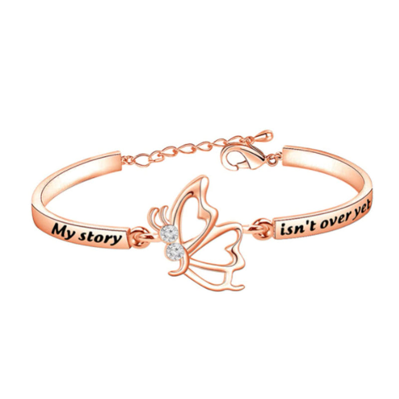 [Australia] - Semicolon Butterfly Bracelet My Story Isn’t Over Yet Semicolon Jewelry Semicolon Suicide Prevention Gift My Story BR RG EU 