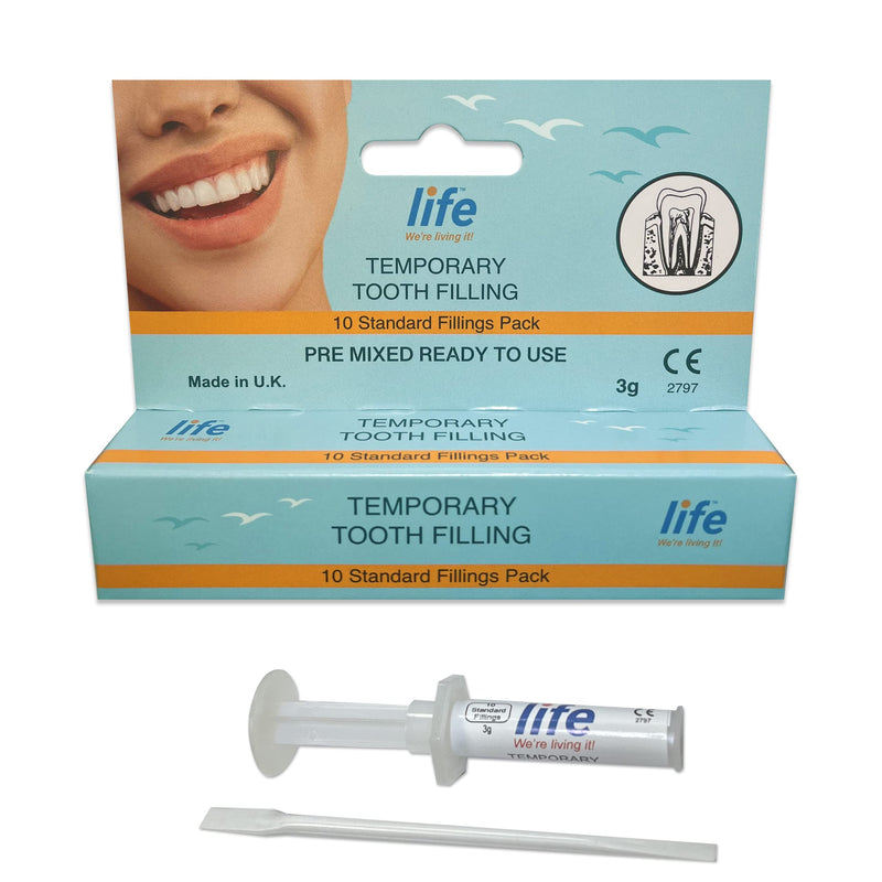 [Australia] - LIFE Temporary Tooth Filling Dental First Aid Cavity Hole Fill Kit – Ready Mixed in Easy Use Syringe Dispenser 