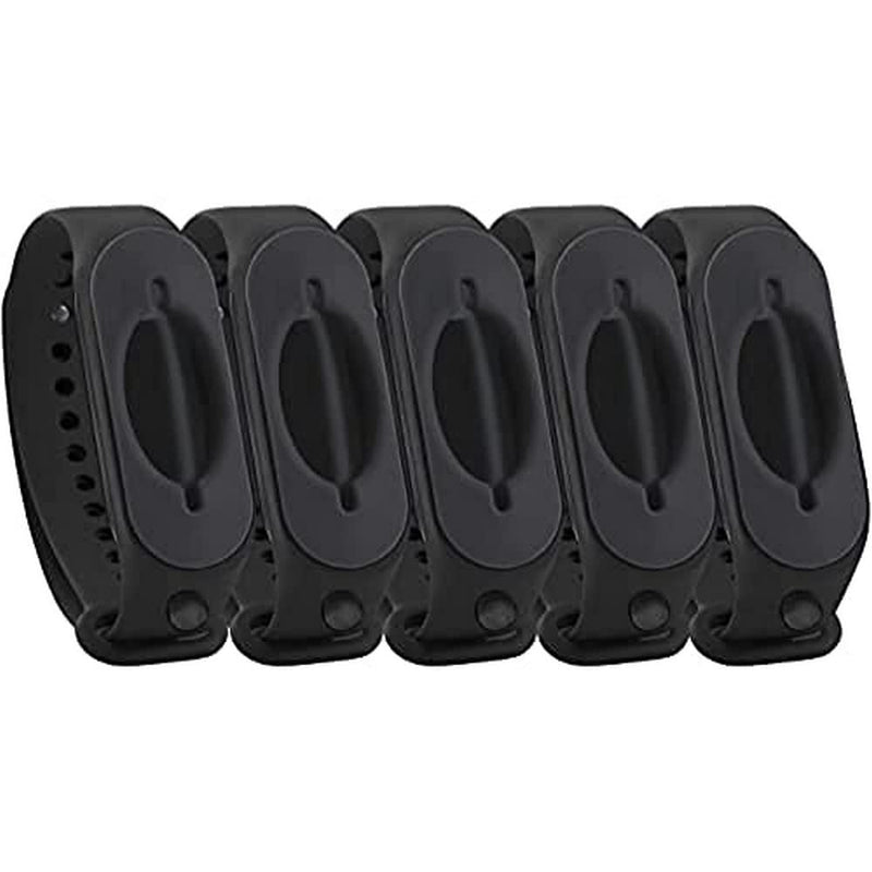 [Australia] - Cleanbrace Disinfectant Bracelet 5 Pieces (Black) | Hand Disinfectant for Travelling | Includes Refiller 