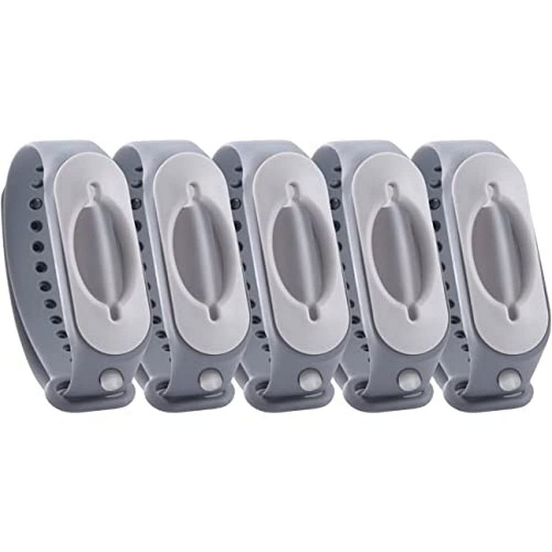 [Australia] - Cleanbrace Disinfectant Bracelet 5 Pieces (Grey) | Hand Disinfectant for Travelling | Includes Refiller 
