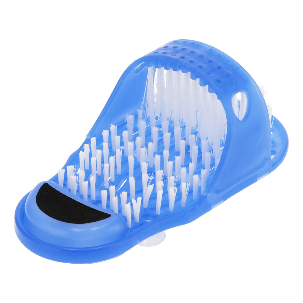 [Australia] - Garosa Shower Foot Scrubber Shoe 1 Pair of Foot Cleaning Brushes Plastic Exfoliating Foot Massager Cleaner Bath Shoes with Suction Cup Blue,Bath Supplies 