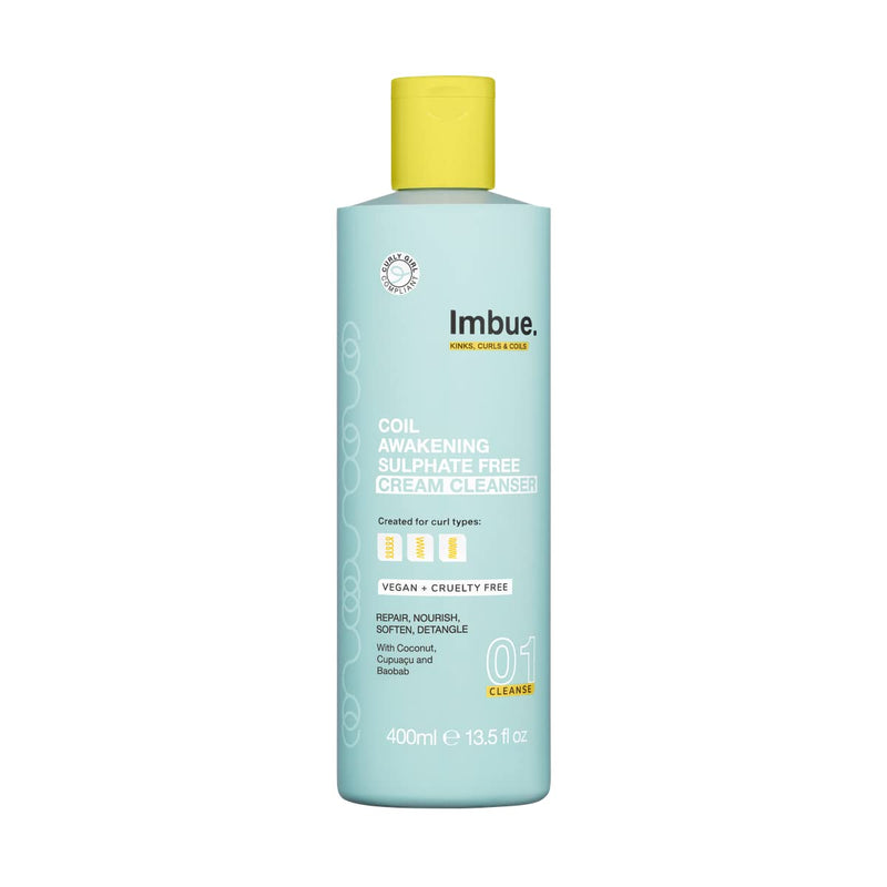 [Australia] - Imbue Coil Awakening Sulphate Free Cream Shampoo/Cleanser for Curly Hairs - Vegan, Wavy Curly & Coily hairs Curly girl Movement Complaint - 400 ML Paraben Free 4A-4C 400 ML Coil Cleanser 