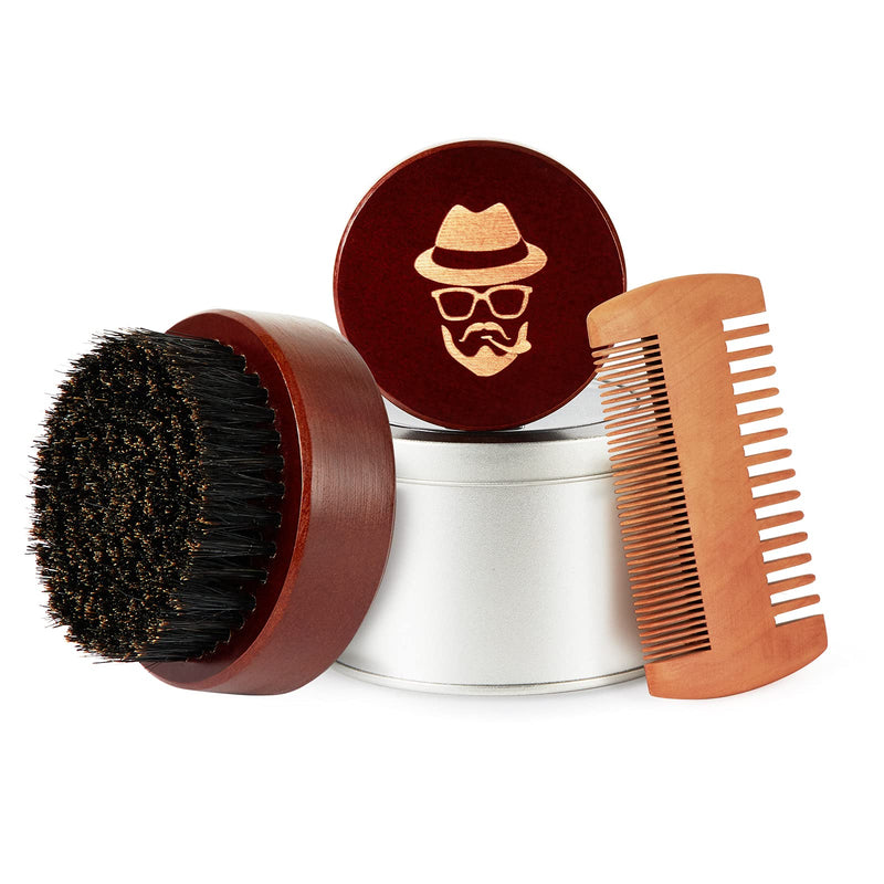 [Australia] - Beard Brush, 100% Boar Bristle Black Walnut Wood Beard Comb Brush for Men To Tame and Soften Your Facial Hair from Sofmild 