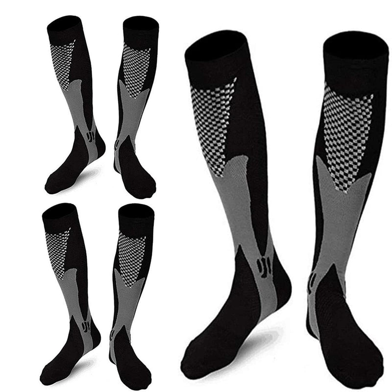 [Australia] - Compression Socks (3 Pairs) for Men Circulation 20-30 mmhg Medical Compression Stockings Women Nursing Black S-M 