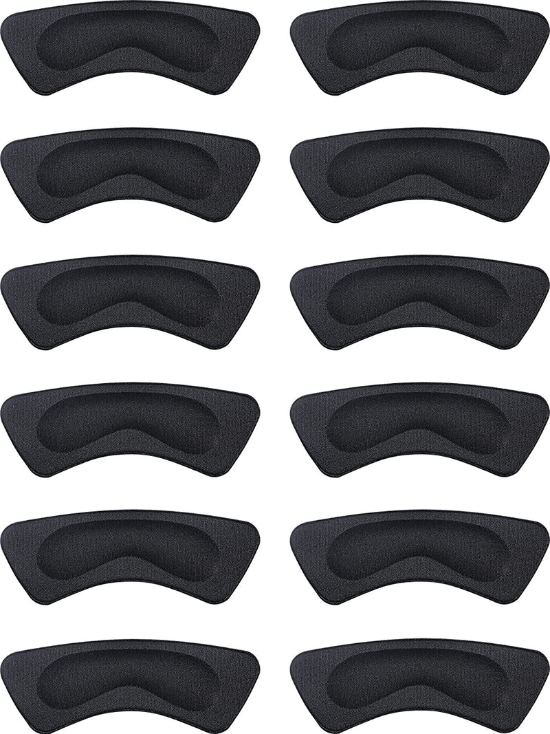 [Australia] - 6 Pairs Heel Cushion Pads Heel Grip Liner Heel Shoe Grips Liner Self Adhesive Shoe Insoles Foot Care Protector Heel Shoe Grips Line for Women Men - Black 