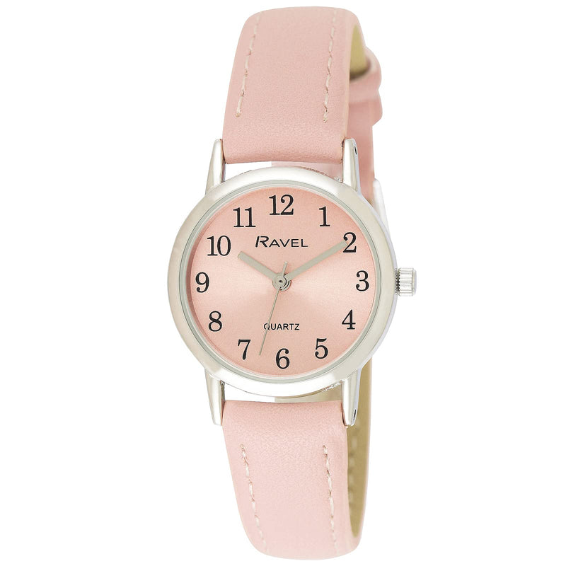 [Australia] - Ravel - Women's Pastel Coloured Everyday Silver Tone Watch (27mm case) Pink 