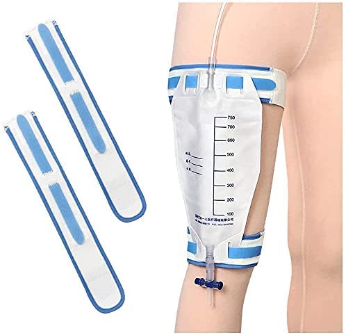 [Australia] - Catheter Leg Bag Holder Foley Catheter Urine Drainage Bag Support Fix Straps with Extra Padded and Soft Elastic Fabric (Pack of 2) 