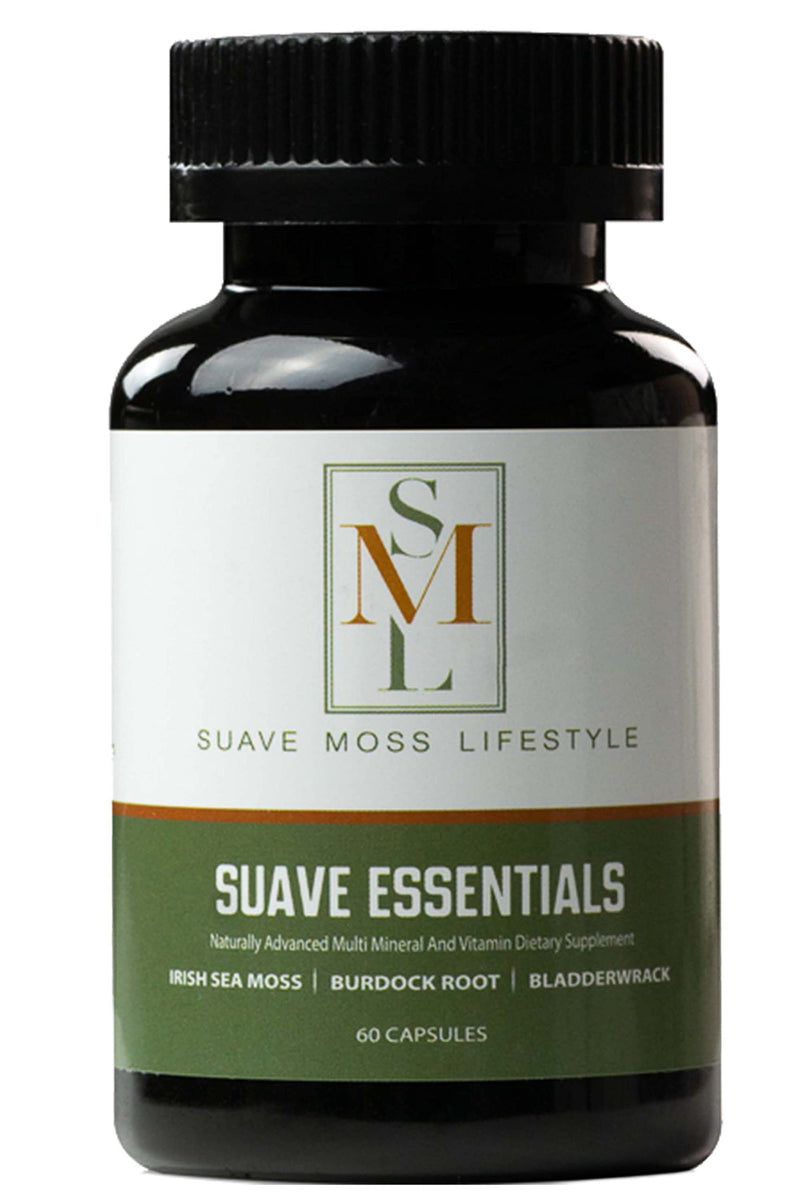 [Australia] - Suave Moss Lifestyle - Natural Sea Moss Capsules, 60 Capsules, Vegan, Bladderwrack, Burdock Root, Turmeric Capsules. Non GMO, Gluten Free. Dr Sebi… 