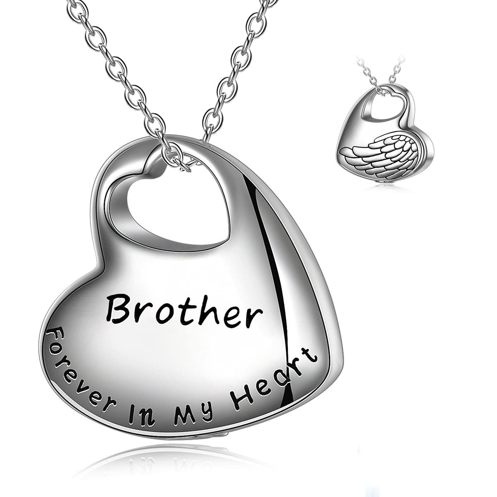 [Australia] - Urn Necklaces for Ashes Sterling Silver Keepsake Angel Wing Memorial Pendant Cremation Jewelry for Ashes Memory Jewelry for Women Brother urn necklace 