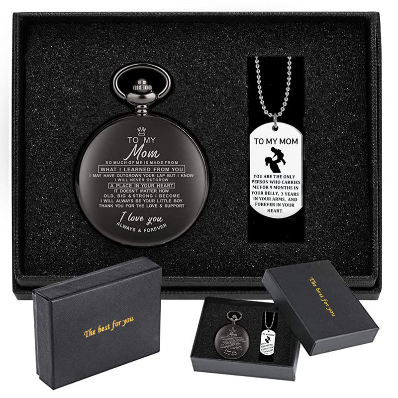 [Australia] - Weird Town Triangle Devil Quartz Pocket Watch Necklace Pendant Clock Gift,Mens Pocket Watch Cf03-mom 