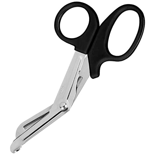 [Australia] - Tough Cut Utility Scissors Trauma Shears for Bandages First Aid Paramedics Multi Use 19cm (Black) Black 
