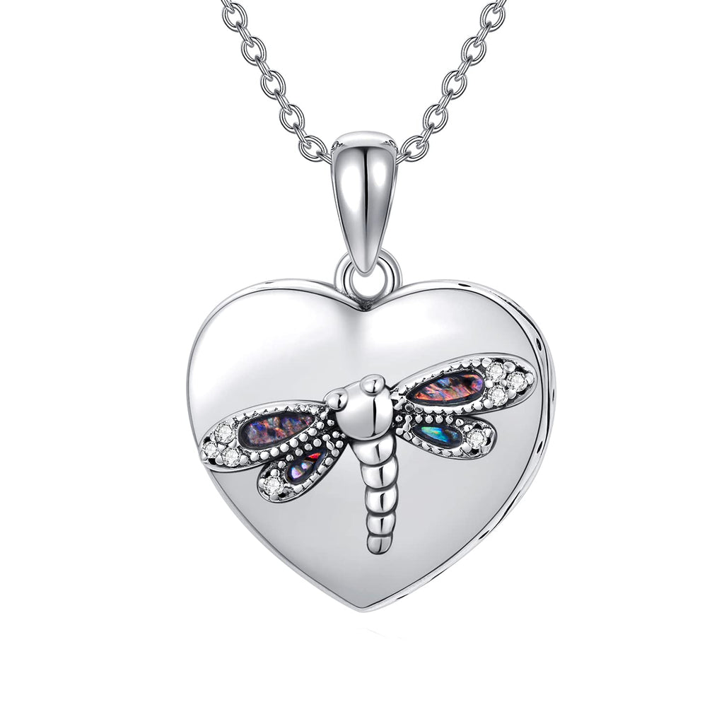 [Australia] - Butterfly/Dragonfly Urn Necklaces for Ashes 925 Sterling Silver Cremation Butterfly Dragonfly Jewelry for Women B-Dragonfly 