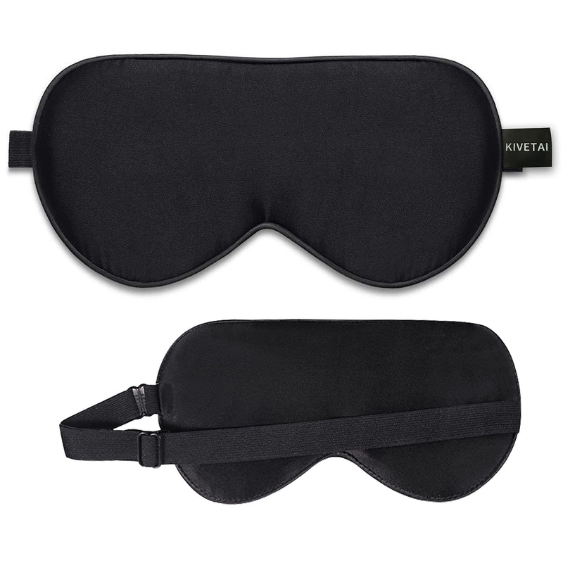 [Australia] - Silk Eye Mask 19MM Mulberry Silk Sleep Mask Sleeping Masks Silky Soft Blindfold Eyeshade Elastic Headband for Travel Naps Shift Work for Adult Black 