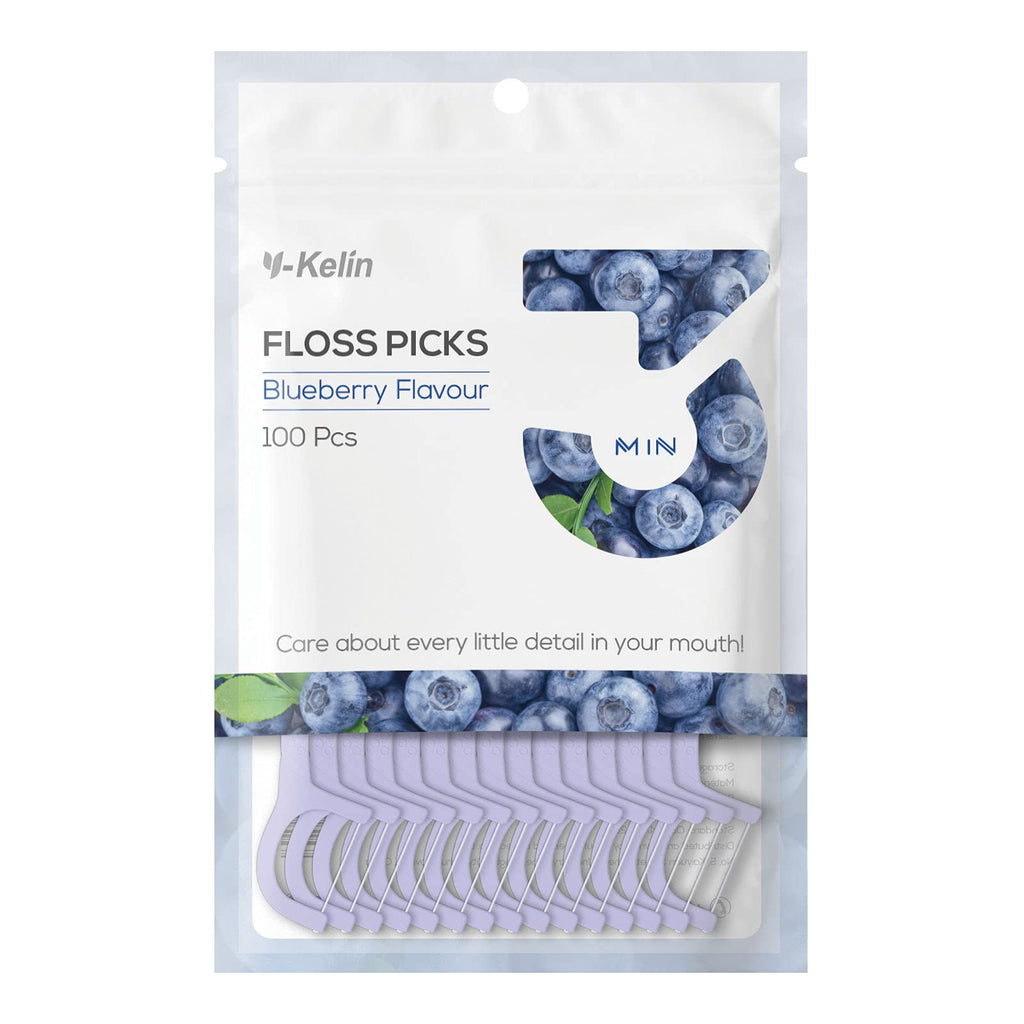 [Australia] - Y-Kelin Dental Floss-100 Pcs Dental Floss Toothpick,Teeth Stick,Tooth Picks,Floss Picks,Teeth Cleaning (Blueberry, 100 pcs) Blueberry 100 Count (Pack of 1) 