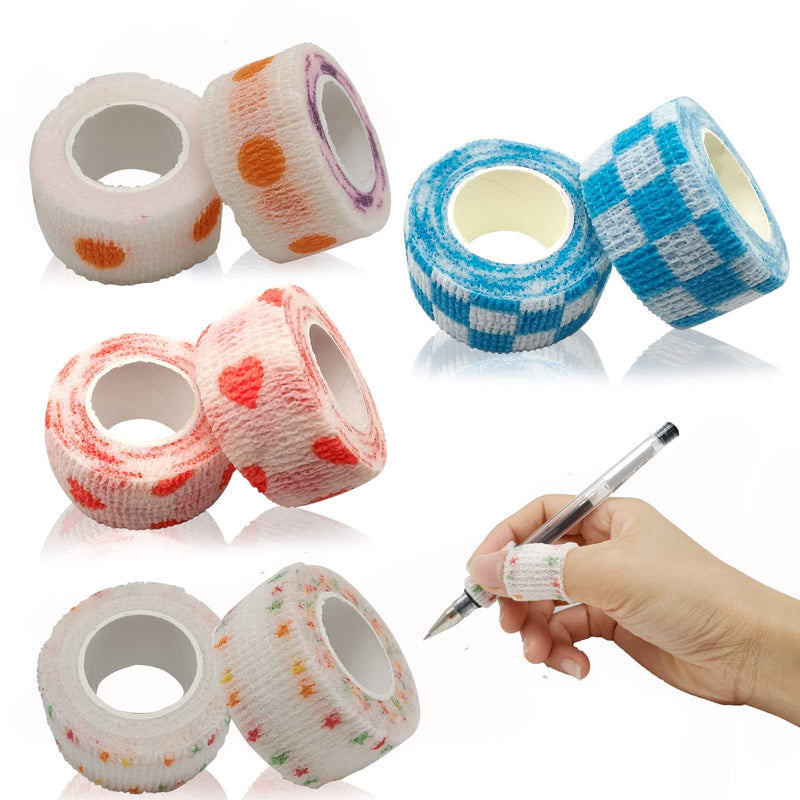 [Australia] - Finger Tape 2.5cm Self Adhesive Elastic Bandage Tape Breathable Non-Woven Finger Protectors for Writing, Sport 8 Rolls 