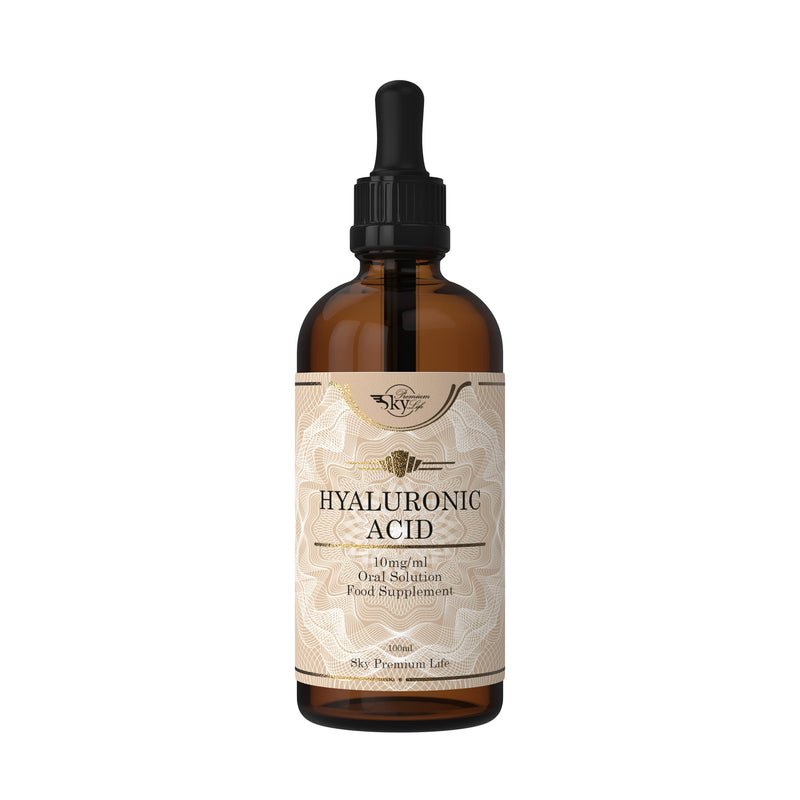 [Australia] - Sky Premium Life Hyaluronic Acid Food Supplement 10mg/ml - 100ml - Vegan Oral Solution - Produced by Bio-Fermentation - Halal & Kosher 