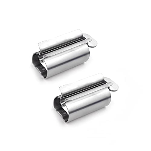 [Australia] - Alnicov Toothpaste Tube Squeezer,2 Pcs Toothpaste Squeezer Rollers,Stainless Steel Toothpaste Tube Wringer Seat Holder Stand 
