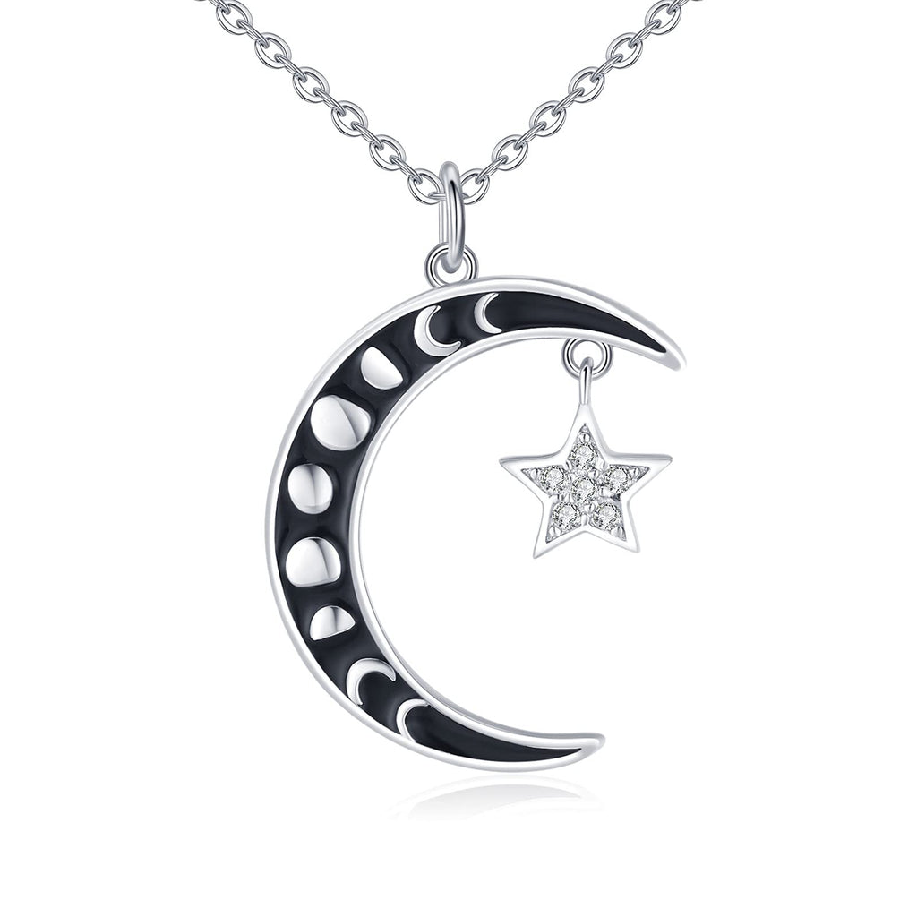 [Australia] - Moon Necklaces for Women 925 Sterling Silver Cubic Zircon Moon and Star Necklace Pendant Jewelry Gift 