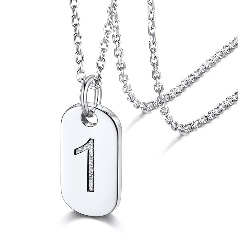 [Australia] - Silvora Sterling Silver Number Necklace, Jersey Numbers Pendant Neck Jewelry for Women Men Personalized Custom with Gift Packaging 1 