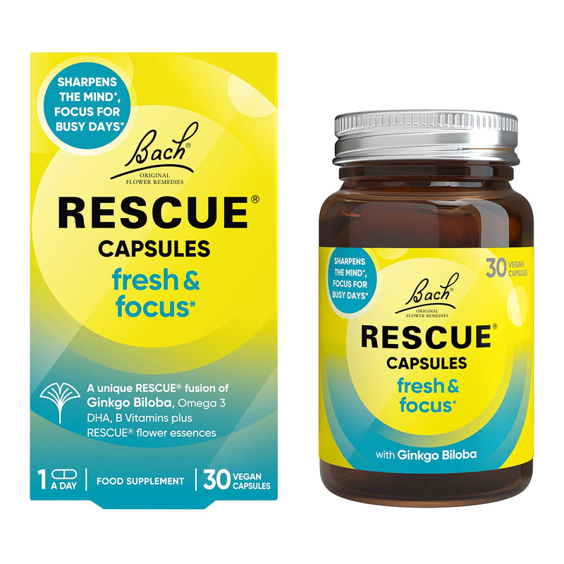 [Australia] - Nelsons Rescue Fresh & Focus Capsules, Emotional Wellness, support mental clarity and normal brain function, format 30 Vegan Capsules, one a day 