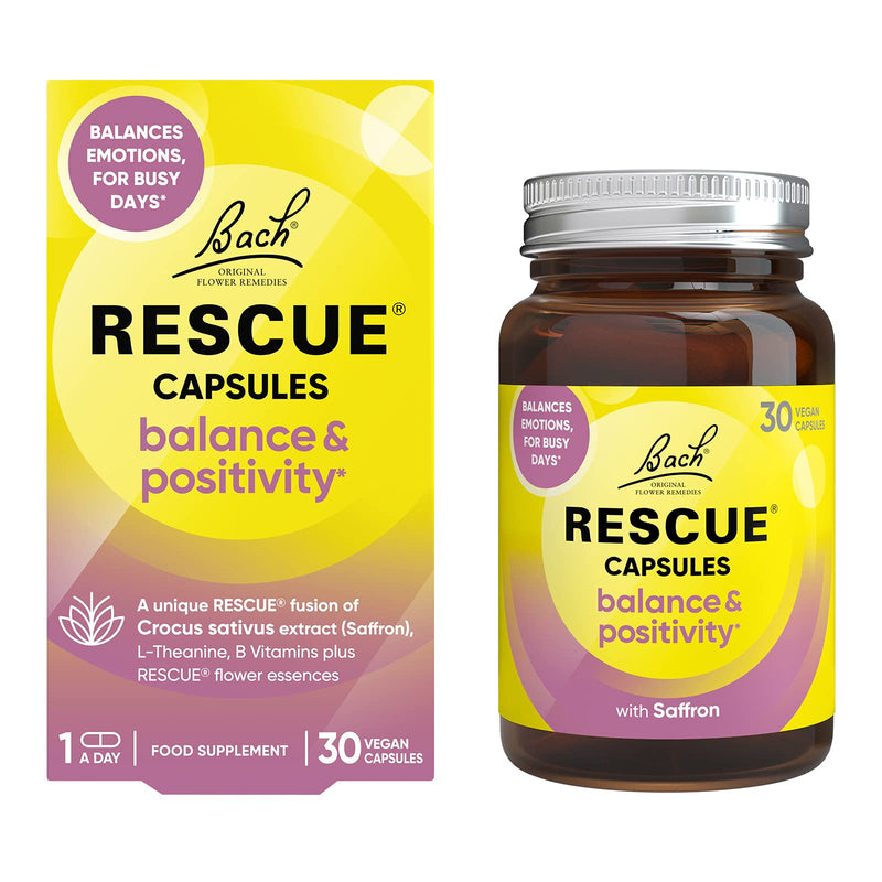 [Australia] - Nelsons Rescue Balance & Positivity Capsules, support for emotional balance and mood, format 30 Vegan Capsules, one a day 