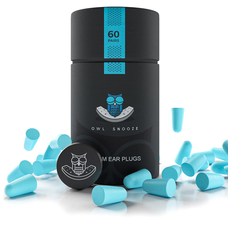[Australia] - Ear Plugs for Sleeping The Best Noise Cancelling Ear Plugs for Sleeping by Owl Snooze 60 Pairs 38dB Highest SNR, New & Upgraded Reusable & Custom fit Super Soft Foam Earplugs 