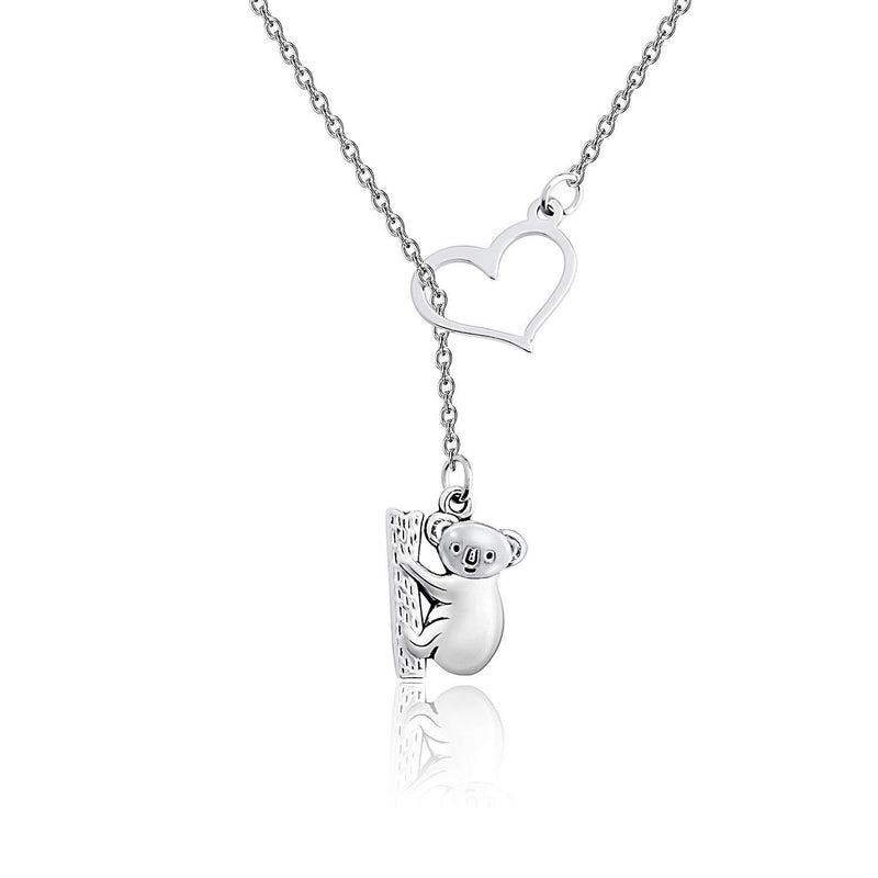 [Australia] - MYSOMY Koala Bear Necklace Koala Lariat Necklace Koala Jewelry Koala Bear Gifts for Her Y-necklace 