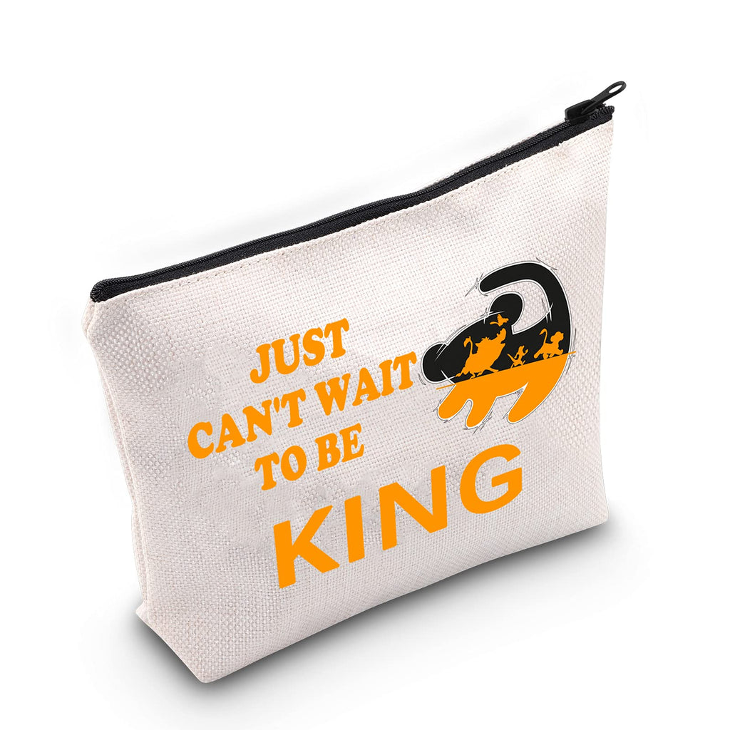 [Australia] - LEVLO Lion King Cosmetic Bag Lion Fans Gift Just Can't Wait To Be King Makeup Zipper Pouch Bag For Friend Family, To Be King, 
