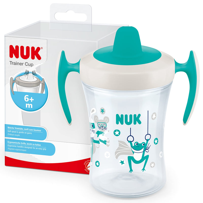 [Australia] - NUK Trainer Cup Sippy Cup | Leak-Proof Soft Drinking Spout | 6+ Months | BPA-Free | 230ml | Green Frog,10255610 Frog (Green) 