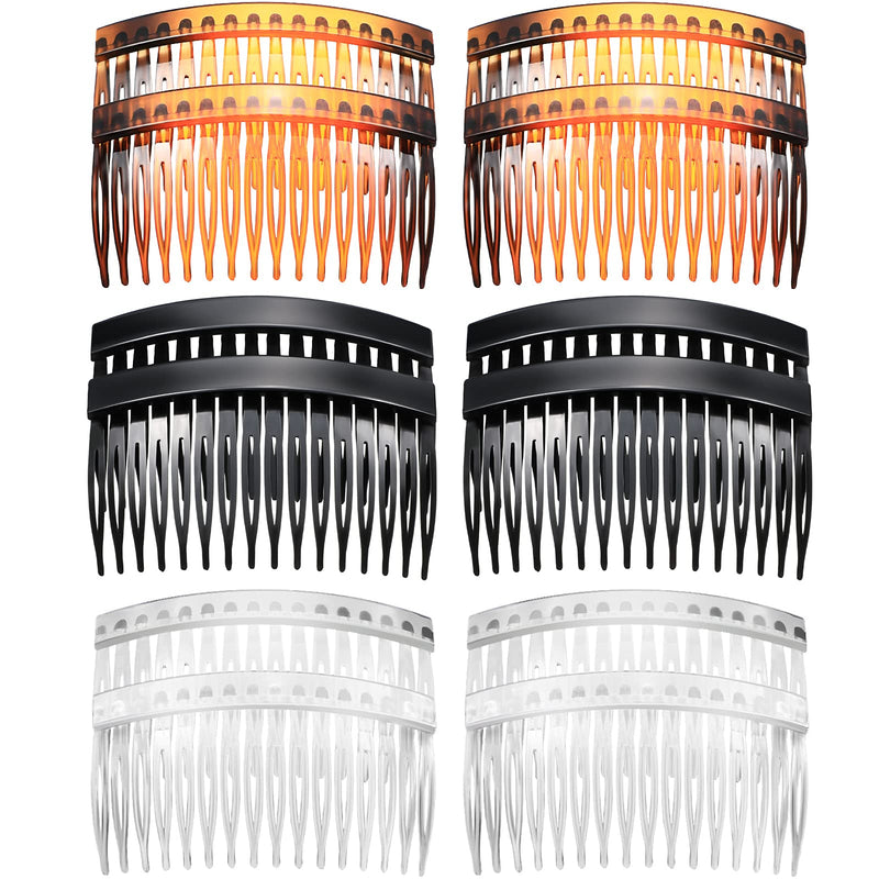 [Australia] - 12 Pieces French Side Combs Plastic Twist Comb Strong Hold Hair Clips Accessories for Girls Women (16 Teeth) 16 Teeth 