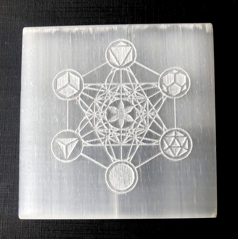 [Australia] - crystalmiracle Natural Selenite Charging Reiki Plate Crystal Healing FENG Shui Gemstone Gift Positive Energy Peace Meditation Wellness 