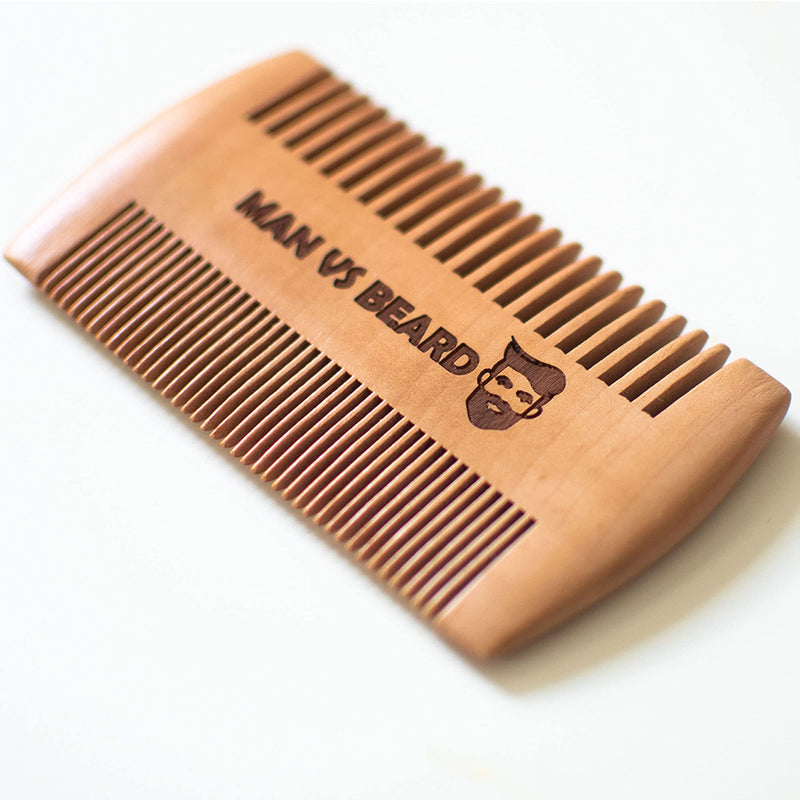 [Australia] - Man vs Beard™ Original Antistatic Wooden Beard Comb, Coarse & Fine Teeth, Moustache & Beard Grooming 