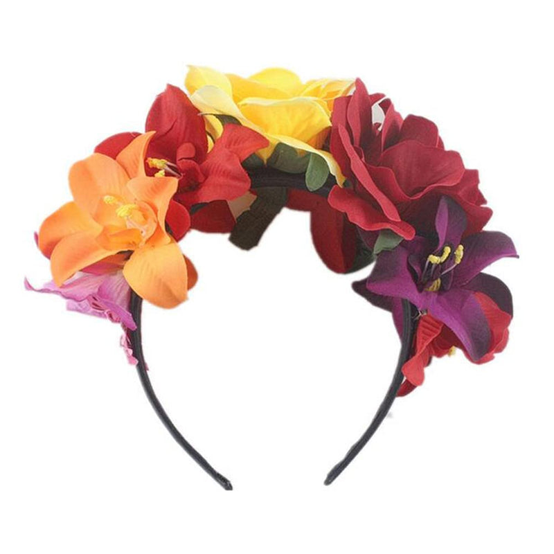 [Australia] - Simulation Rose Headband Halloween Rose Flower Headband Mexican Headpiece for Beach Party Vacation 