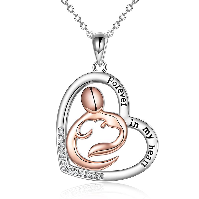 [Australia] - YFN Dog Necklace Sterling Silver Love Heart Animal Pendant Jewellery Dog Memorial Gifts for Women Girls 