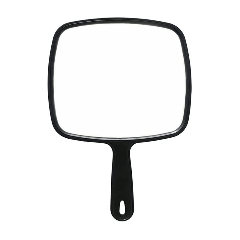 [Australia] - KOMUNJ Hand Held Mirror, Salon Hairdresser Hand Held Mirror, Black Handheld Hairdressing Mirror, Professional Hand Held Mirror Salon Barbers Hairdressers Paddle Mirror 
