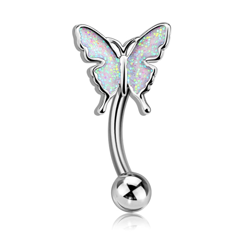 [Australia] - Melighting Rook Piercing Jewellery 16G Rook Earrings Stainless Steel Rook Jewellery Curved Barbell Eyebrow Rings Daith Earring Rook Piercing Jewellery for Women White 