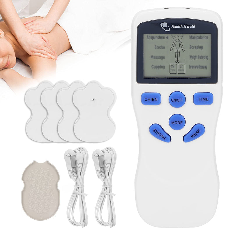 [Australia] - Dual Channel EMS Tens Machine Muscle Stimulator for Pain Relief, Portable Lumbar Cervical Vertebra Muscle Massager Machine with 4 Self-Adhesive Electrodes Replacement 