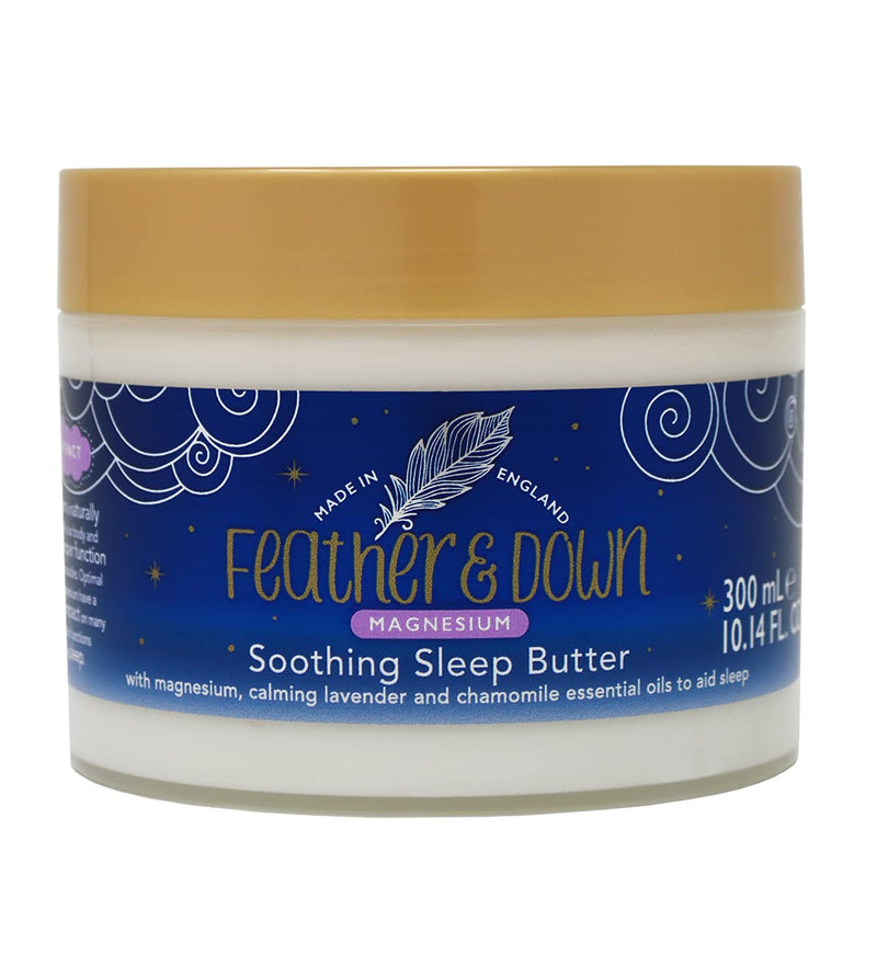 [Australia] - Feather & Down Magnesium Soothing Sleep Butter (300ml) - With magnesium, calming lavender & chamomile essential oils to aid sleep. Vegan Friendly & Cruelty Free. 