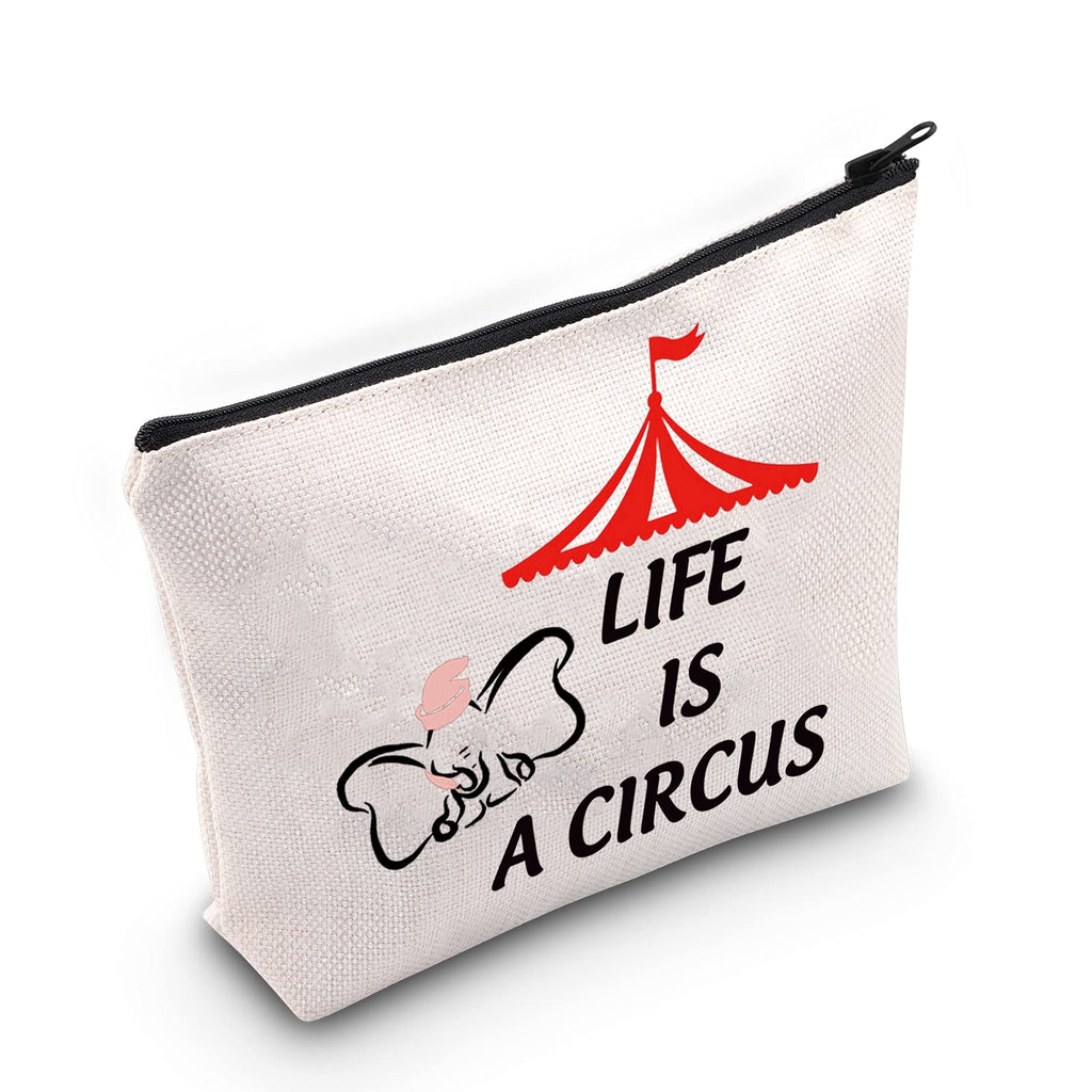 [Australia] - LEVLO Funny Dumbo Cosmetic Bag Dumbo Fans Gift Life Is a Circus Makeup Zipper Pouch Bag For Women Girls, Life Is a Circus, 