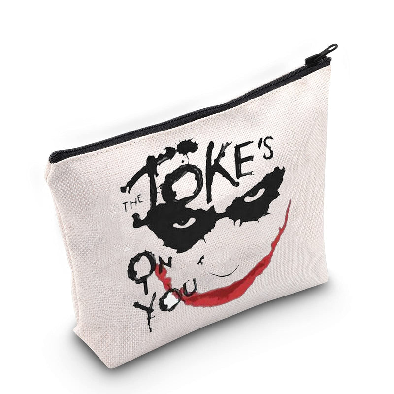 [Australia] - LEVLO Funny Joker Cosmetic Bag Joker Fans Gift The Joke's on You Makeup Zipper Pouch Bag Joker The Joker Merchandise, Joke's on You, 