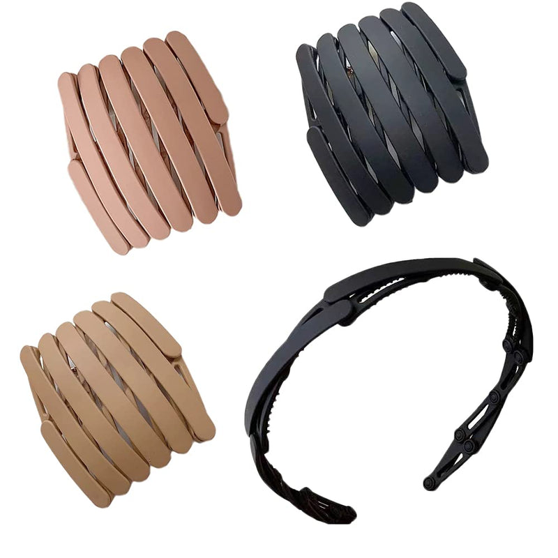 [Australia] - 3 Pcs Compact Folding Headband Portable Foldable Head Band Retractable Hair Band for Washing Makeup Unisex 