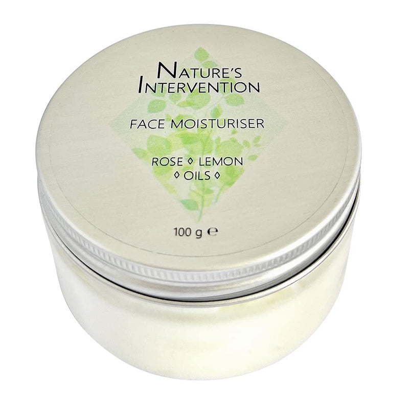 [Australia] - Natural for Sensitive Skin FACE MOISTURISING CREAM - GRAPESEED, VITAMIN E, ROSE & LEMON - 100 g by NATURE'S INTERVENTION. 99% Plant Derived, pH 5.5 Protects Skin Barrier, Hydrates, Soothes, Repairs. 