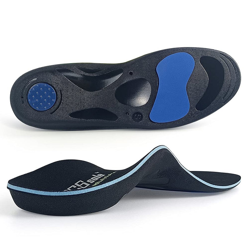 [Australia] - PCSsole Orthotic High Arch Support Insoles, Comfort Sport Insert for Flat Feet, Plantar Fasciitis, Feet Pain, Foot Valgus, Over Pronation for Men and Women L:Men(10-11.5)30cm Black 