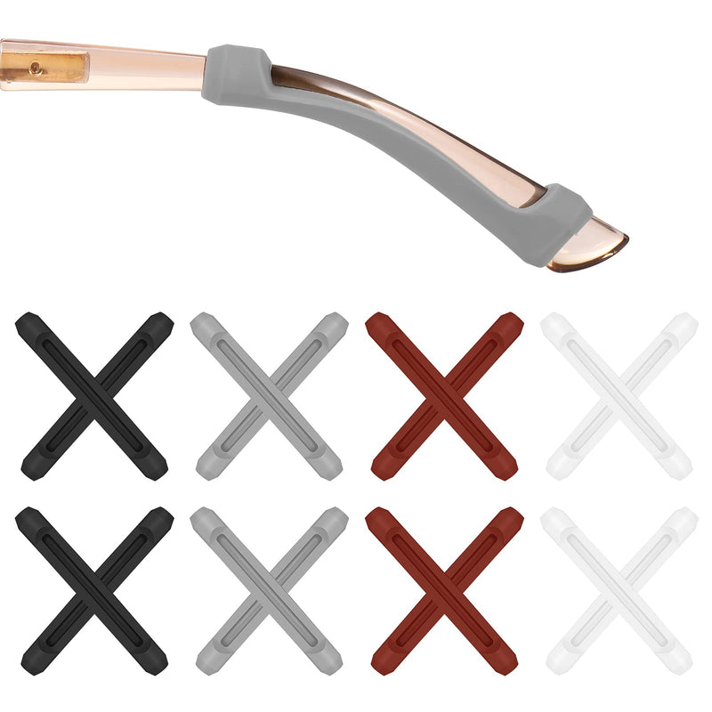 [Australia] - ALTcompluser 8 Pairs Silicone Glasses Ear Grip Hooks, Anti-Slip Eyeglasses Retainers, Soft Glasses Temple Holder Protectors for Various Glasses and Sunglasses( 8 pairs) 