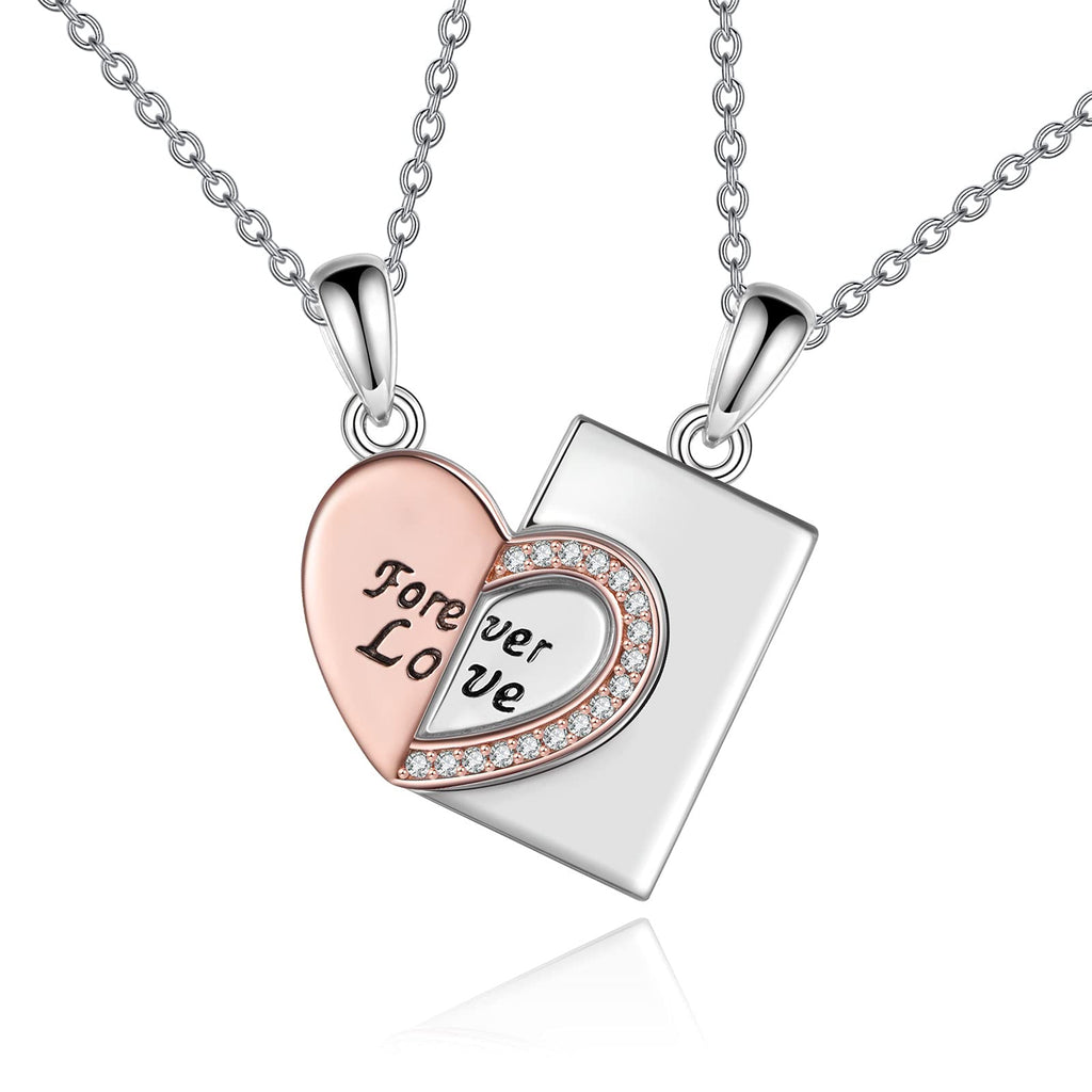[Australia] - YFN Couple Necklace Sterling Silver Matching Couple Pendant Jewellery Gifts for Couple Women Men 