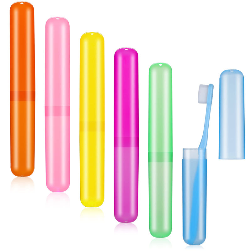 [Australia] - Firtink 6 Pieces Toothbrush Case Travel Cover, Plastic Toothbrush Case Travel Toothbrush Cover Eco-Friendly Toothbrush Storage Case for Daily Travel 